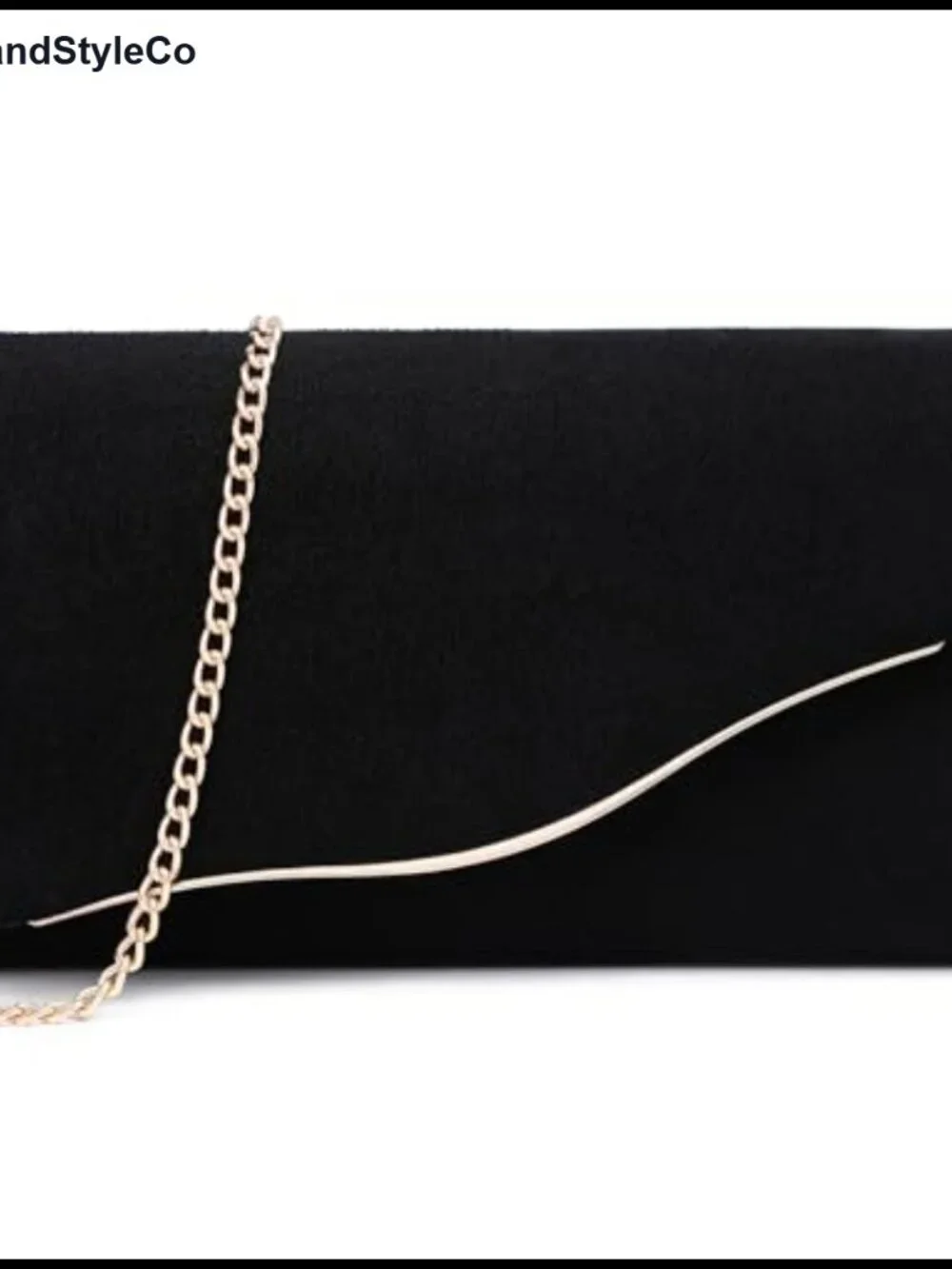 Faux Suede Evening Clutch Purse with Detachable Chain Strap